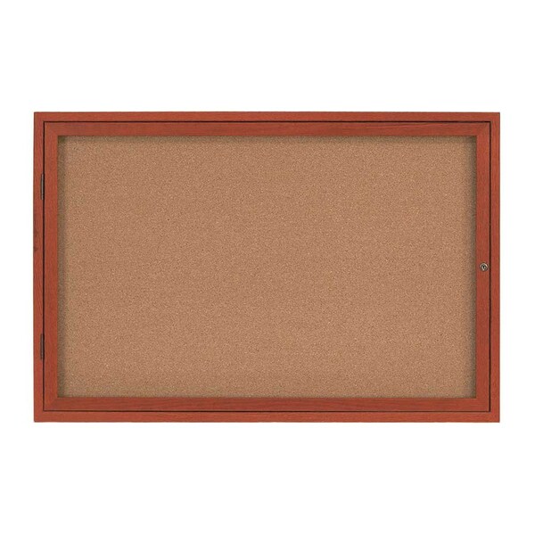 Sliding Door Indoor Enclosed Corkboard, 6, UV9026ACS-BLACK-PEARL